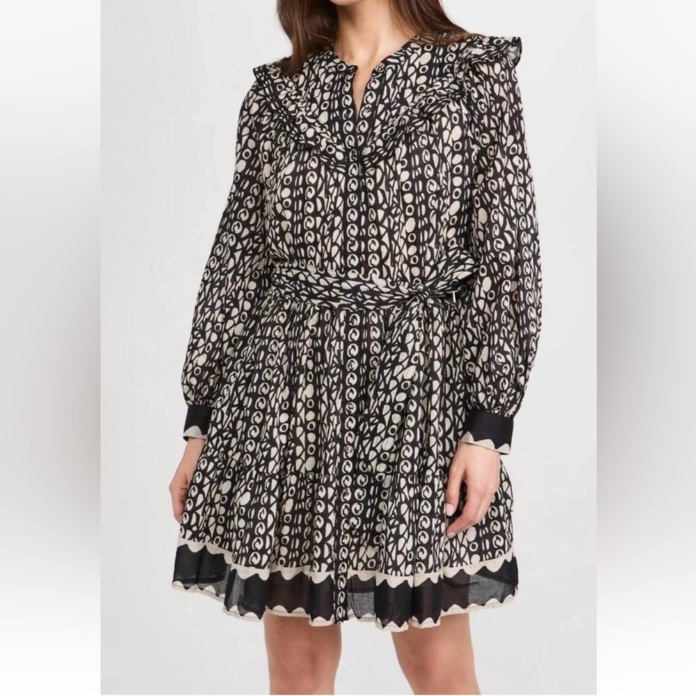 Cleobella Antonia Paseo Print Organic Cotton Mini Dress Size Large